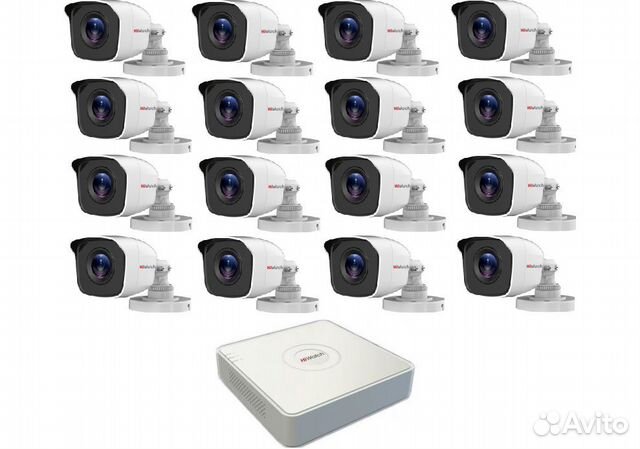 Комплект видеонаблюдения на 16 уличных hd камер