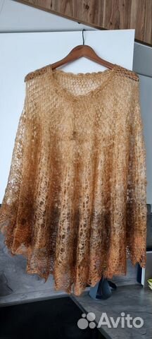 Пуховое пончо - шаль