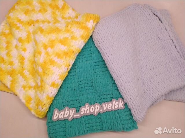 Плед ручной вязки 100*120