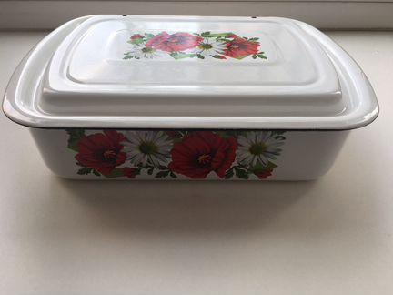 Контейнер пищевой эмалированный с крышкой