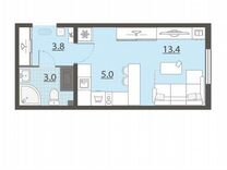 Квартира-студия, 25,1 м², 17/25 эт.