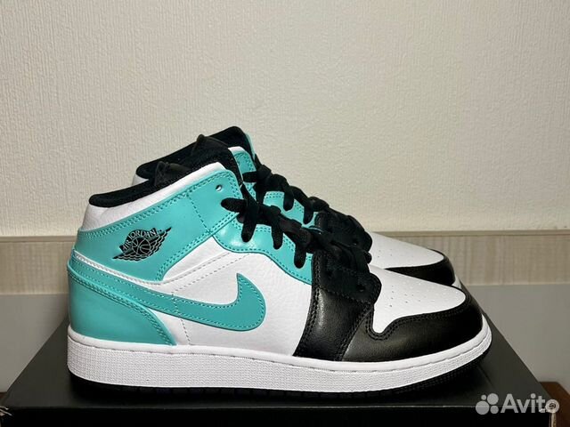 6.5 US Air Jordan 1 Mid Green Blue Tropical Twist