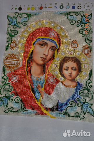Продается икона вышитая бисером