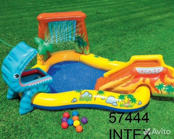 57444 intex игровой центр «динозавр», С распылит