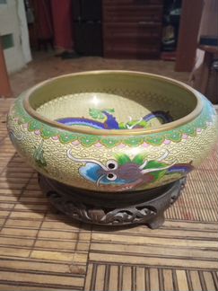 Антиквариат из Европы.Эмаль Клуазоне. Китай. Ваза