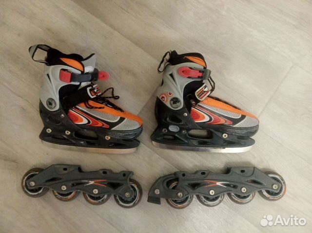 Ролики-коньки детские раздвижные 33-35