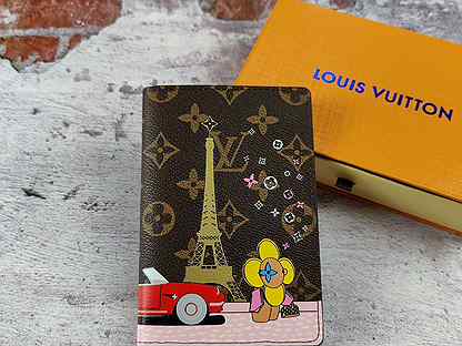 Обложка для паспорта Louis Vuitton Print Paris