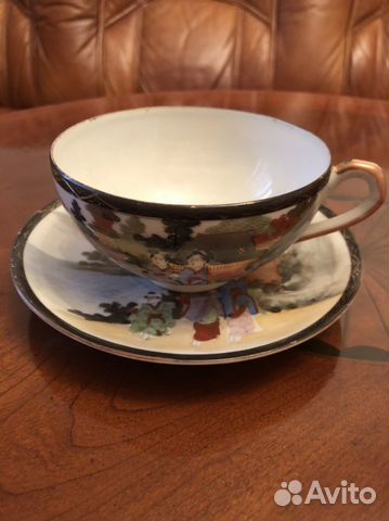 Чашка чайная 40-е г. Япония чайная пара Литофания