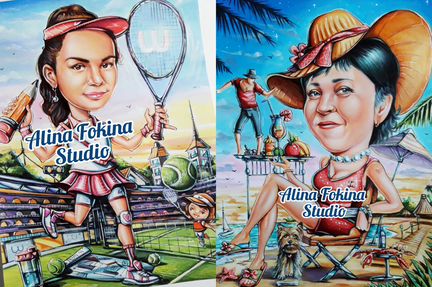 Шарж,Портрет по Фото на заказ.Шаржист на Праздник