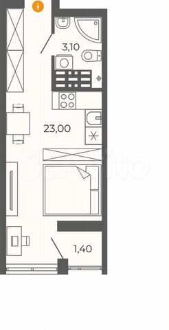 Квартира-студия, 27,5 м², 24/26 эт.