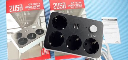 Сетевой удлинитель 4 розетки 2 Usb порта Lonio