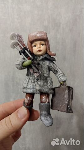 Ватная ёлочная игрушка, дети ссср, винтажная