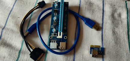 Райзер для видеокарты pci-e 006с*009s, 6pin,новые