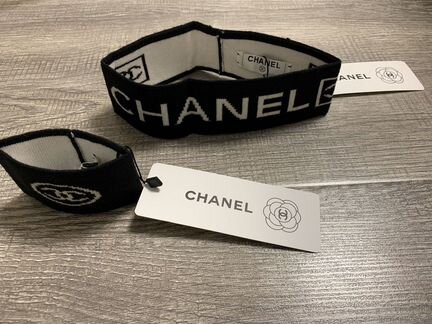 Chanel повязка и напульсник (чёрные)