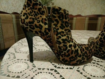 Ботильоны леопардовый принт