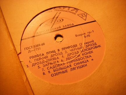 Голоса птиц в природе - кассета и 2 пластинки