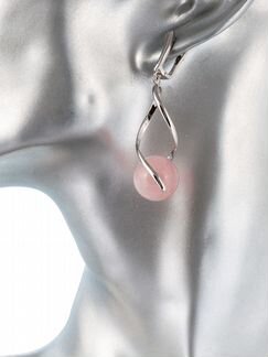 Серьги с розовым кварцем