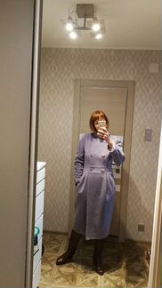 Лавандовое пальто ангора+шерсть