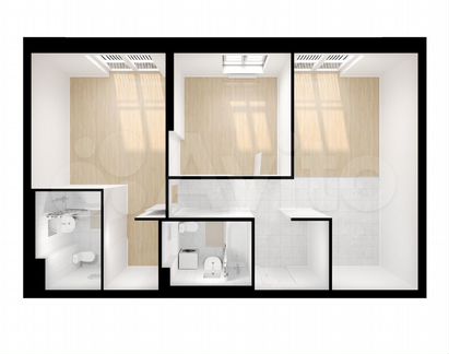 2-к квартира, 65.3 м², 25/26 эт.