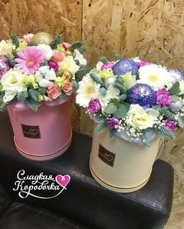 Цветы в коробке / Новогодний подарок