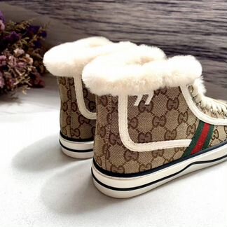 Кеды с мехом Gucci