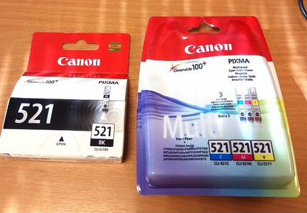 Картриджи для струйных принтеров Canon 521 новые