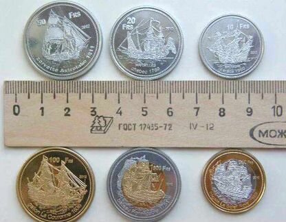 Франция Бассас-да-Индия комплект 6 монет