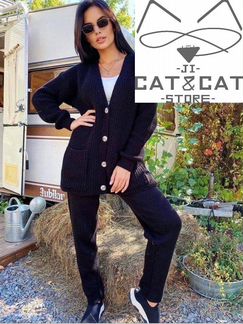 Великолепный удобный вязанный шерст. костюм новый