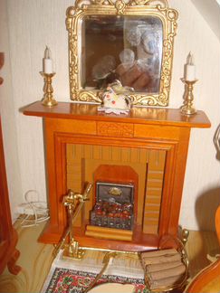 Огонь для камина для кукольного домика