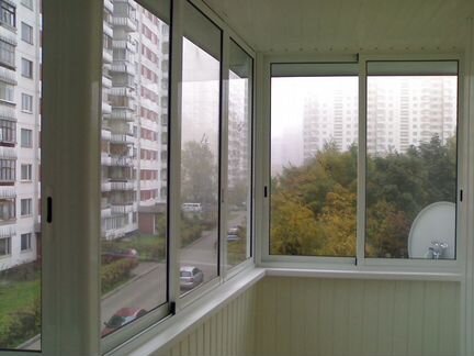 Окна алюминиевые, раздвижные для балкона 3500х1500