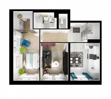 2-к квартира, 58.2 м², 3/15 эт.