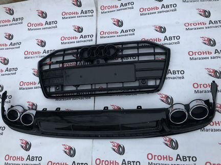 Обвес в стиле S6 черный глянец Audi A6 C8 a6c8