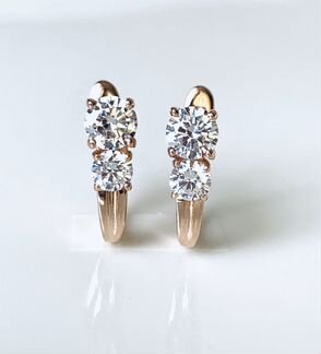 Золотые серьги с фианитами