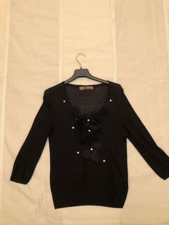 Черный свитер John Galliano с отделкой