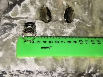 Серьги, кольцо СССР Серебро 875