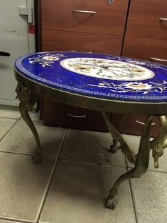 Бронзовый стол с лазуритом и нефритом 19 век