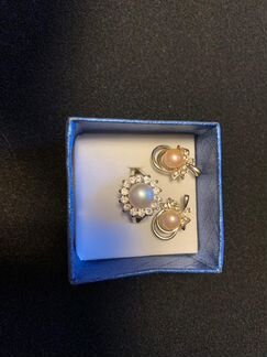 Жемчужный комплект (кольцо + серьги)