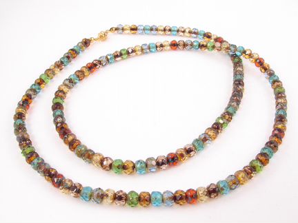Бусы Разноцветный микс с патиной, чешское стекло
