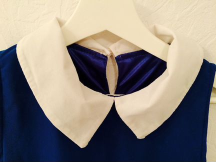 Платье летнее легкое (синее, с воротником), новое