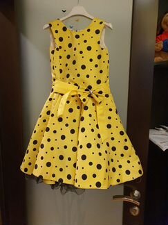 Платье в горох в стиле 1960х на 10-11 лет