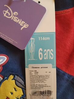 Бархатная новая пижамка Disney 114 размер