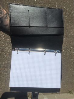 Кожаный ежедневник тетрадь ручной работы на кольца