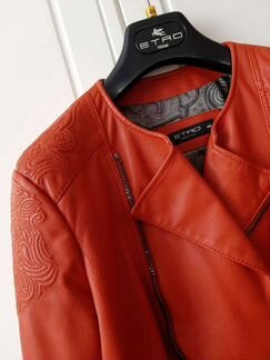 Etro этро новая кожаная куртка с узорами теплая