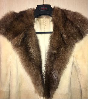 Шуба норковая Люкс подиумная с соболем «Маруся»
