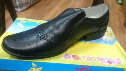 Туфли/полуботинки для мальчика черные кожаные