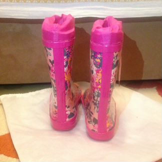 Утеплённые резиновые сапоги для девочки