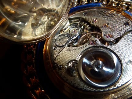 Старинные Золотые Карманные часы Illinois (USA)