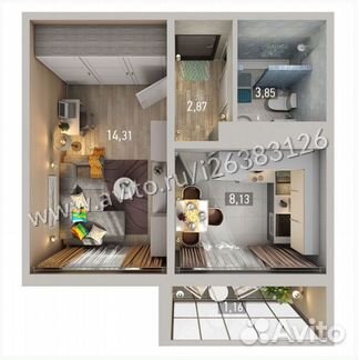 1-к квартира, 30.3 м², 7/19 эт.