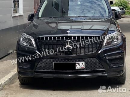 Чёрная решетка AMG GT черная Mercedes GL X166