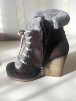 Зимние ботинки из натуральной замши